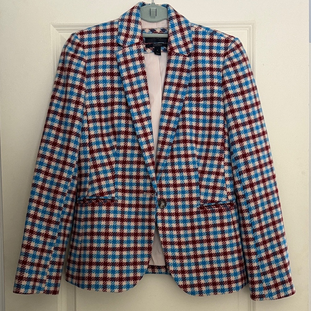 J Crew Campbell Blazer Size 4 EUC Houndstooth